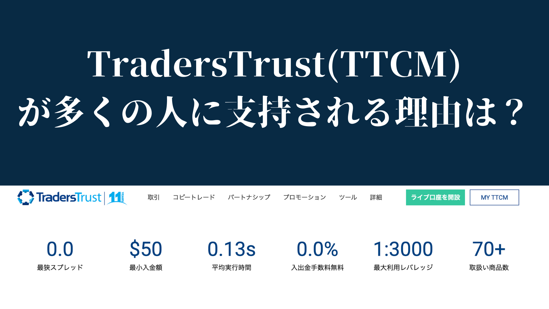 TradersTrust(TTCM)の評判・メリット・デメリットなどの特徴を総まとめ!